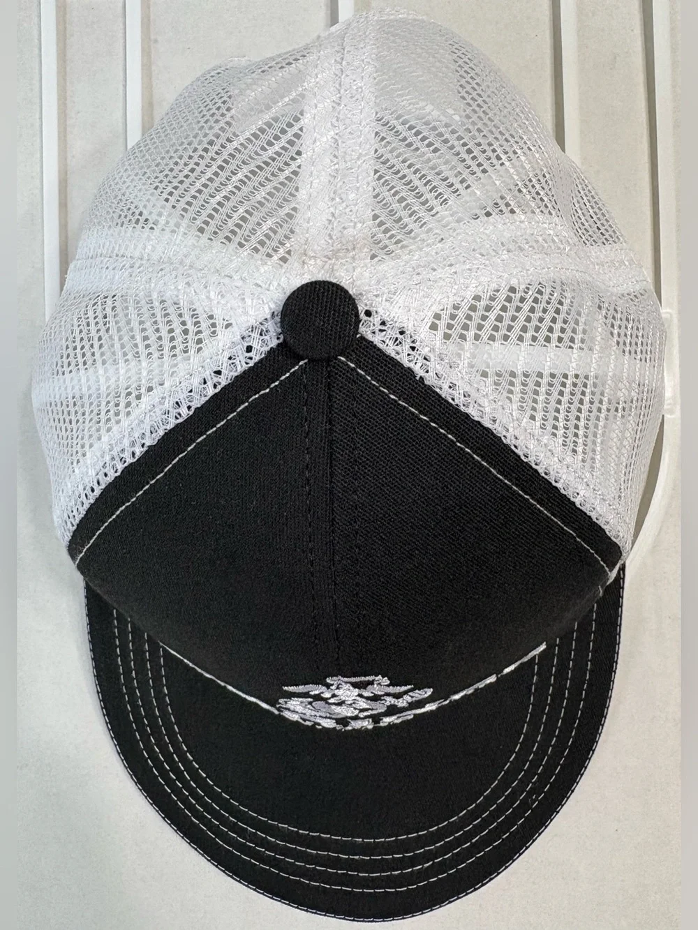 US Marines The Few The Proud Trucker Hat Mesh Snapback Black White USA